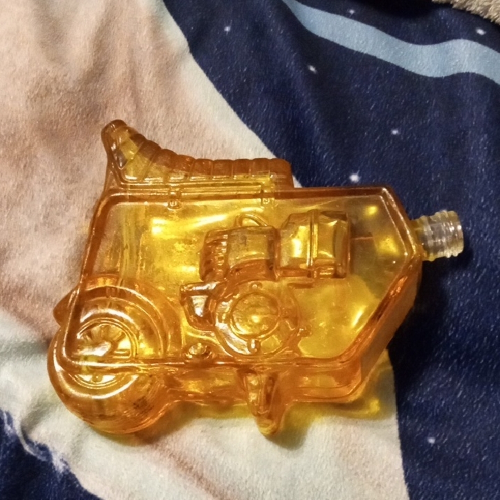 Avon Vintage Motorcycle-Shaped Amber Bottle